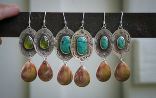 Out West Earrings- Turquoise (Large Stone)