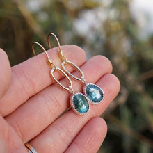 Load image into Gallery viewer, Mini Gold Paperclip Earrings- Kyanite
