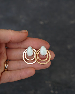 Aura Convertible Post Earrings- Paloma Variscite