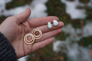 Aura Convertible Post Earrings- Paloma Variscite