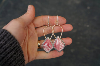 Utah Earrings- Pink Rhodochrosite