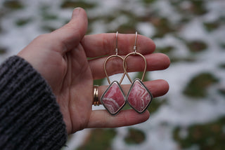 Utah Earrings- Pink Rhodochrosite