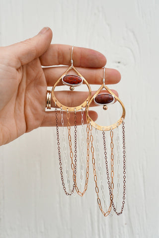Meridian Earrings- Red Agate