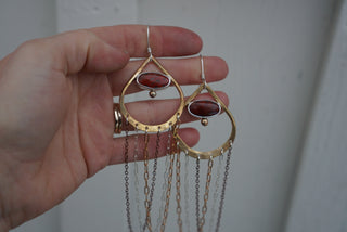 Meridian Earrings- Red Agate