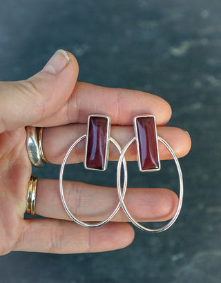 Rosalia Post Earrings- Burgundy