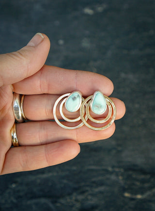Aura Convertible Post Earrings- Paloma Variscite