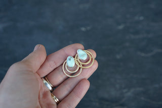 Aura Convertible Post Earrings- Paloma Variscite