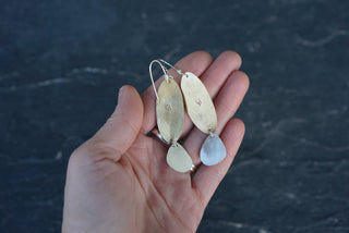 Pinnacle Earrings- Onyx and Green Turquoise