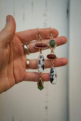 Triple Threat Asymmetrical Earrings