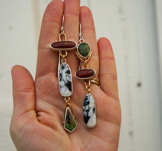 Triple Threat Asymmetrical Earrings