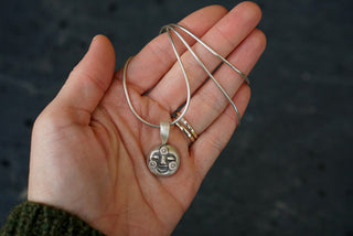 Little Moon Necklace- 24" Snake Chain
