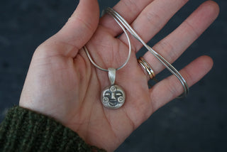 Little Moon Necklace- 24" Snake Chain