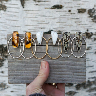 Rosalia Post Earrings- Montana Agate