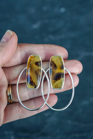 Rosalia Post Earrings- Montana Agate