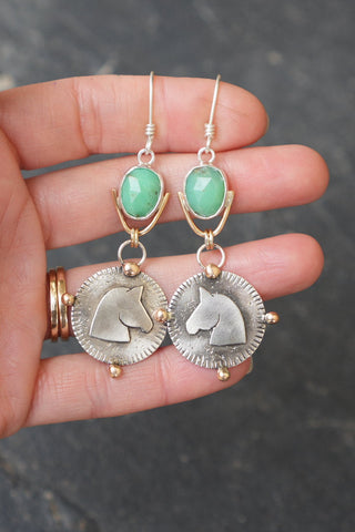 Epona Earrings- Chrysoprase