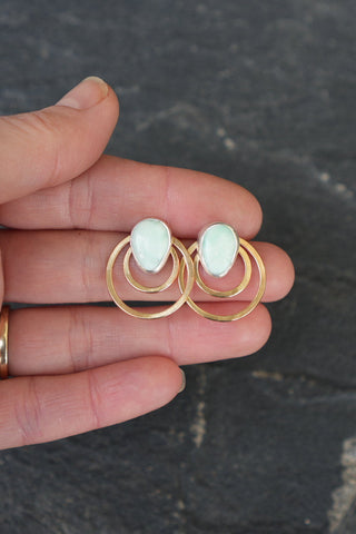 Aura Convertible Post Earrings- Paloma Variscite