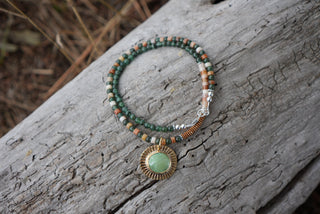 Solana Beaded Necklace- Green Turquoise