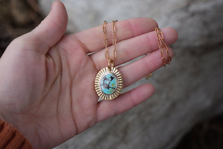 Solana Necklace- Golden Hill Turquoise