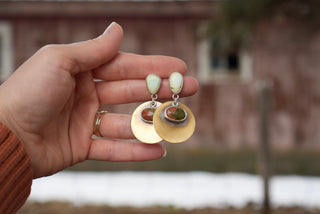 Pinnacle Earrings- Palomino Variscite and Unakite