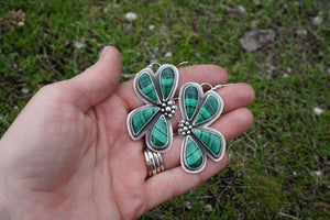 Wild Bloom Earrings- Malachite
