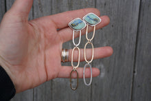 Load image into Gallery viewer, Paperclip Post Earrings- Azurite Ribbon
