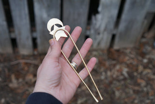 Brass Up-Do Hairfork- Moon + Star