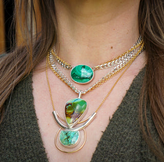 Wide Chain Two Tone Choker- Otteson Turquoise