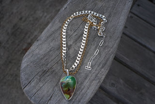 Wide Chain Two Tone Choker- Otteson Turquoise