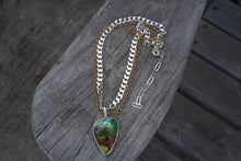 Load image into Gallery viewer, Wide Chain Two Tone Choker- Otteson Turquoise
