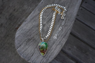 Wide Chain Two Tone Choker- Otteson Turquoise