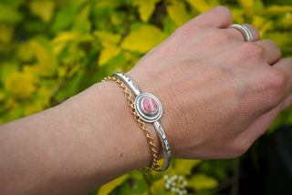Double Up Cuff- Rhodochrosite