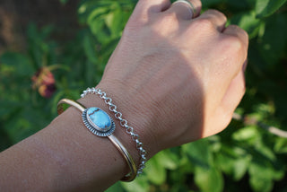 Double Up Cuff- Golden Hills Turquoise