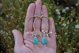 Dottie Hoops- Green Turquoise