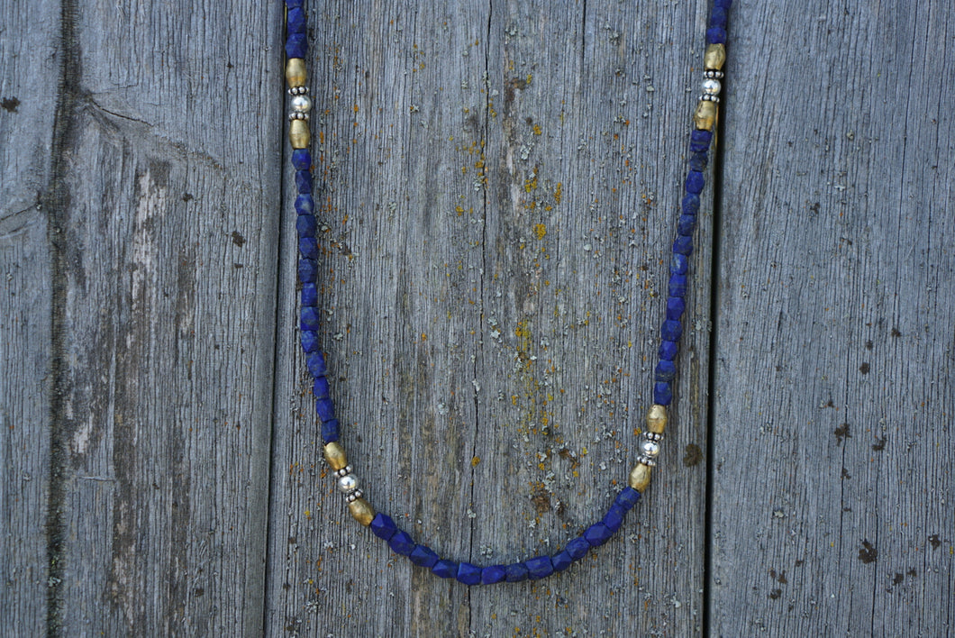 Gemstone Layering Necklace- Lapis