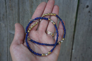 Gemstone Layering Necklace- Lapis