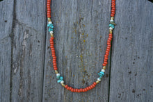 Load image into Gallery viewer, Seed Bead Layering Necklace- Coral
