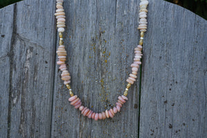 Ombre Gemstone Layering Necklace- Pink Opal