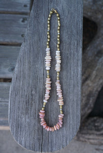 Ombre Gemstone Layering Necklace- Pink Opal