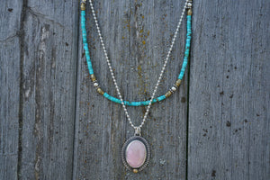 Gemstone Layering Necklace- Turquoise