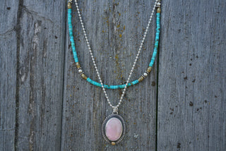 Calamity Necklace- Pink Opal