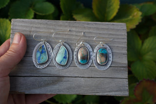 Rising Earrings- Azurite