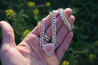 Two Tone Choker- Pink Opal