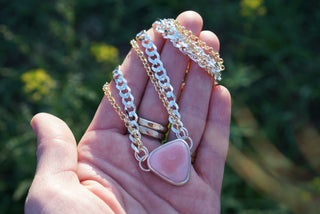 Two Tone Choker- Pink Opal