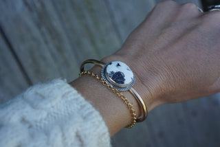 Double Up Cuff- White Buffalo Turquoise