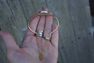 Double Up Cuff- White Buffalo Turquoise