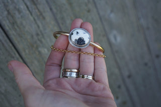Double Up Cuff- White Buffalo Turquoise