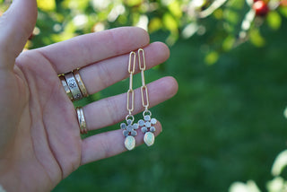Flower Power Paperclip Posts- Opal+Gold