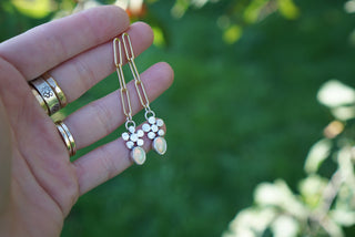 Flower Power Paperclip Posts- Opal+Gold