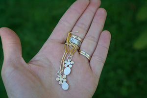 Flower Power Paperclip Posts- Opal+Gold