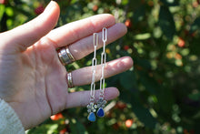 Load image into Gallery viewer, Flower Power Paperclip Posts- Blue Opal+Silver
